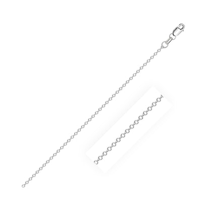 14k White Diamond Cut Cable Link Chain (0.87 mm)