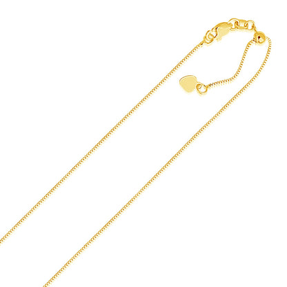 14k Yellow Gold Adjustable Box Chain (0.70 mm)