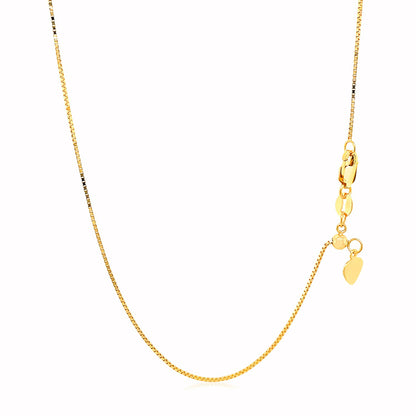 14k Yellow Gold Adjustable Box Chain (0.70 mm)