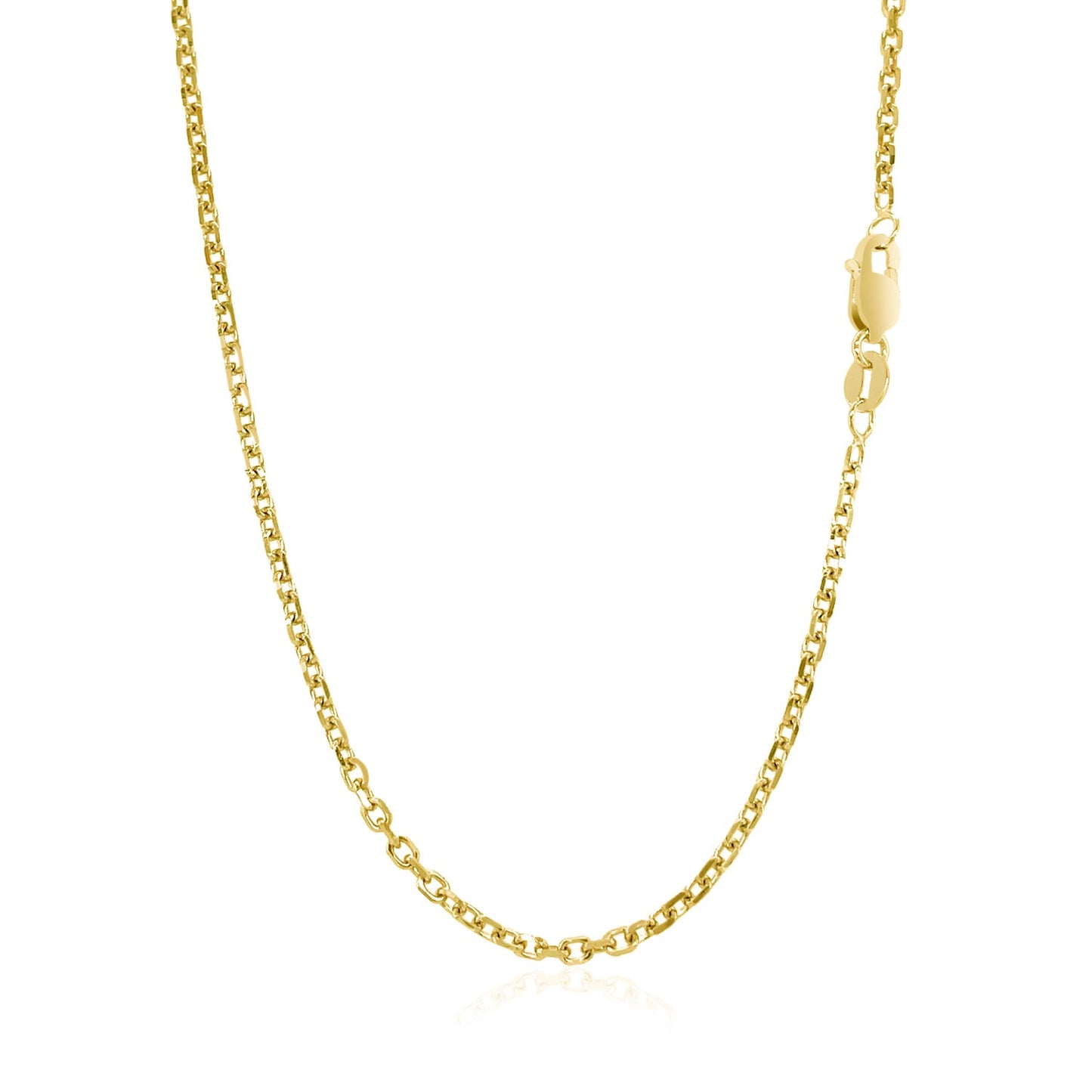 14k Yellow Gold Diamond Cut Cable Link Chain (1.90 mm)