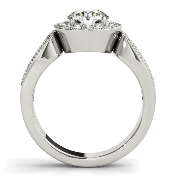 14k White Gold Teardrop Split Band Diamond Engagement Ring (1 1/3 cttw)