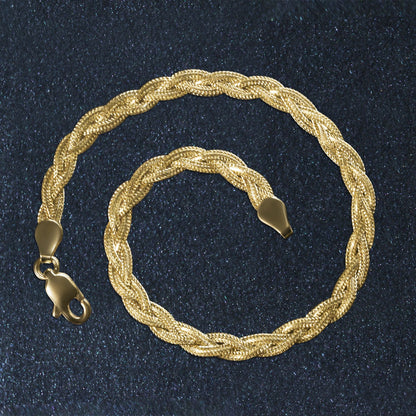 14k Yellow Gold Braided Bracelet  (3.50 mm)