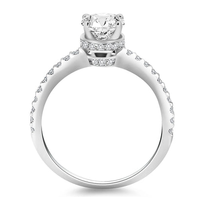 14k White Gold Diamond Collar Engagement Ring