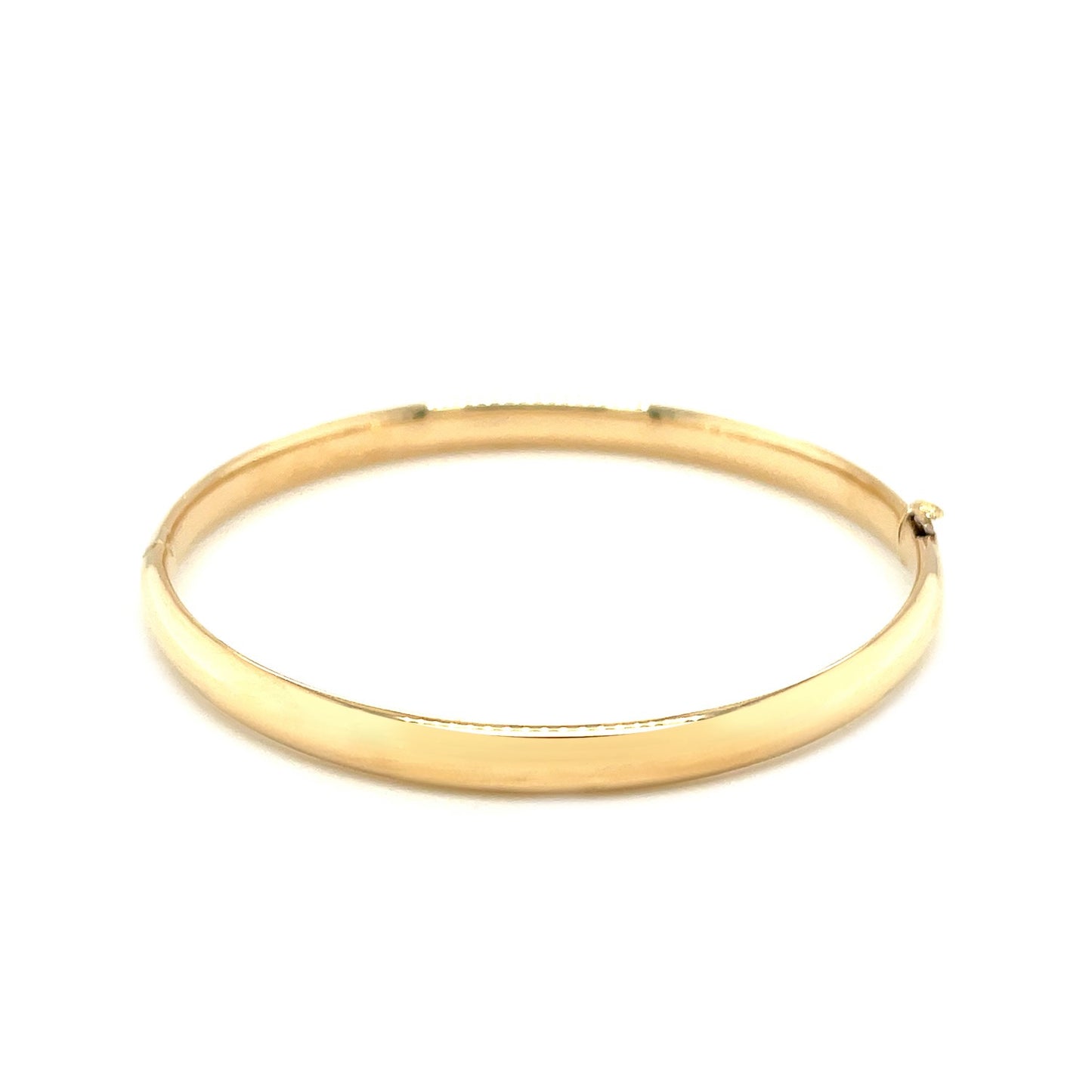 14k Yellow Gold Dome Design Polished Childrens Bangle (5.50 mm)