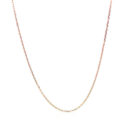 Diamond Cut Cable Link Chain in Rose Gold (0.87 mm)