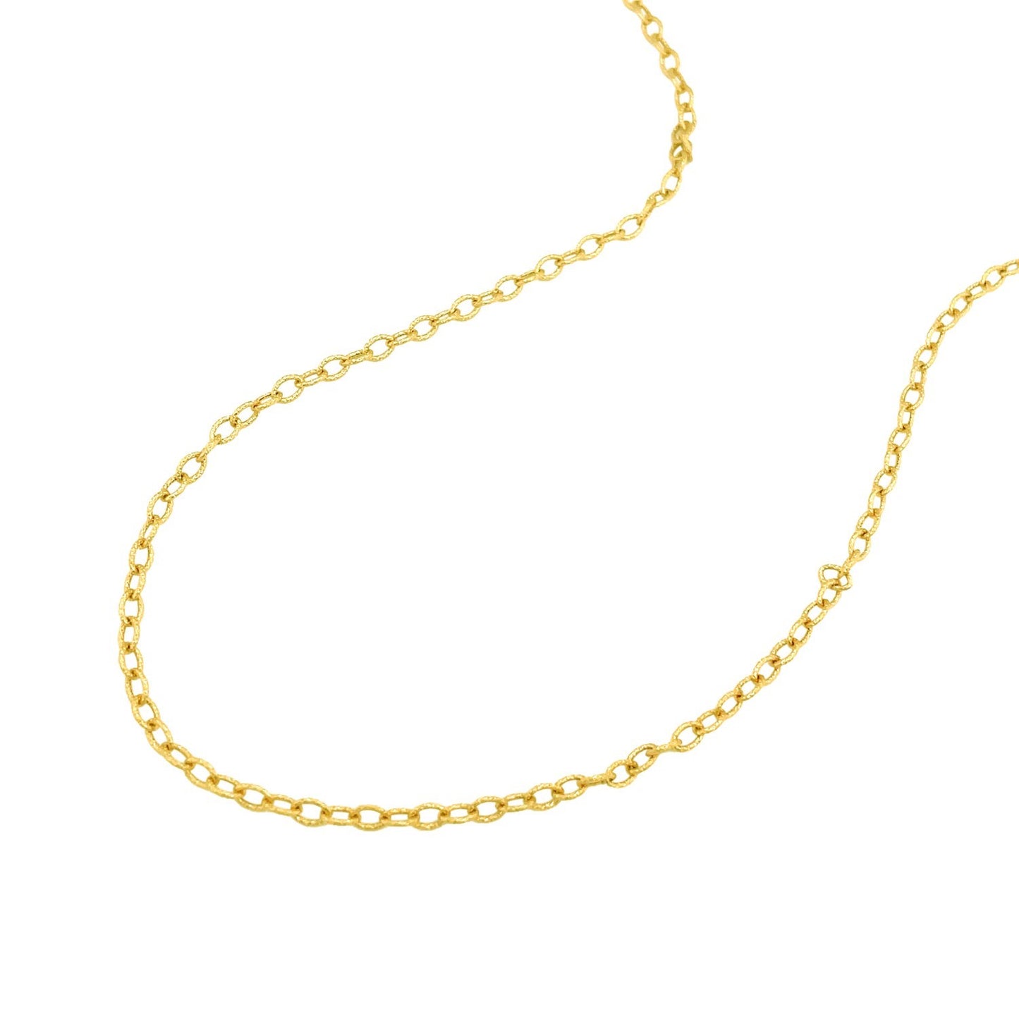 14k Yellow Gold Pendant Chain with Textured Links (2.50 mm)