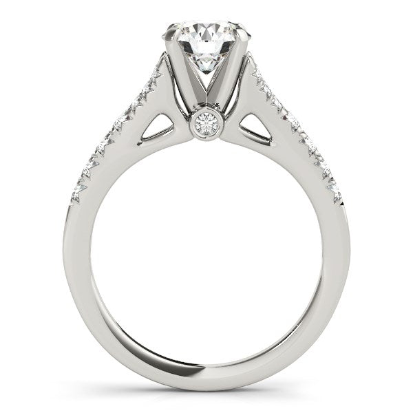 14k White Gold Split Shank Prong Set Diamond Engagement Ring (1 3/8 cttw)