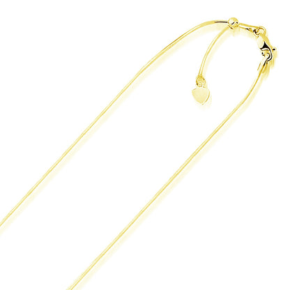 14k Yellow Gold Adjustable Snake Chain (0.80 mm)