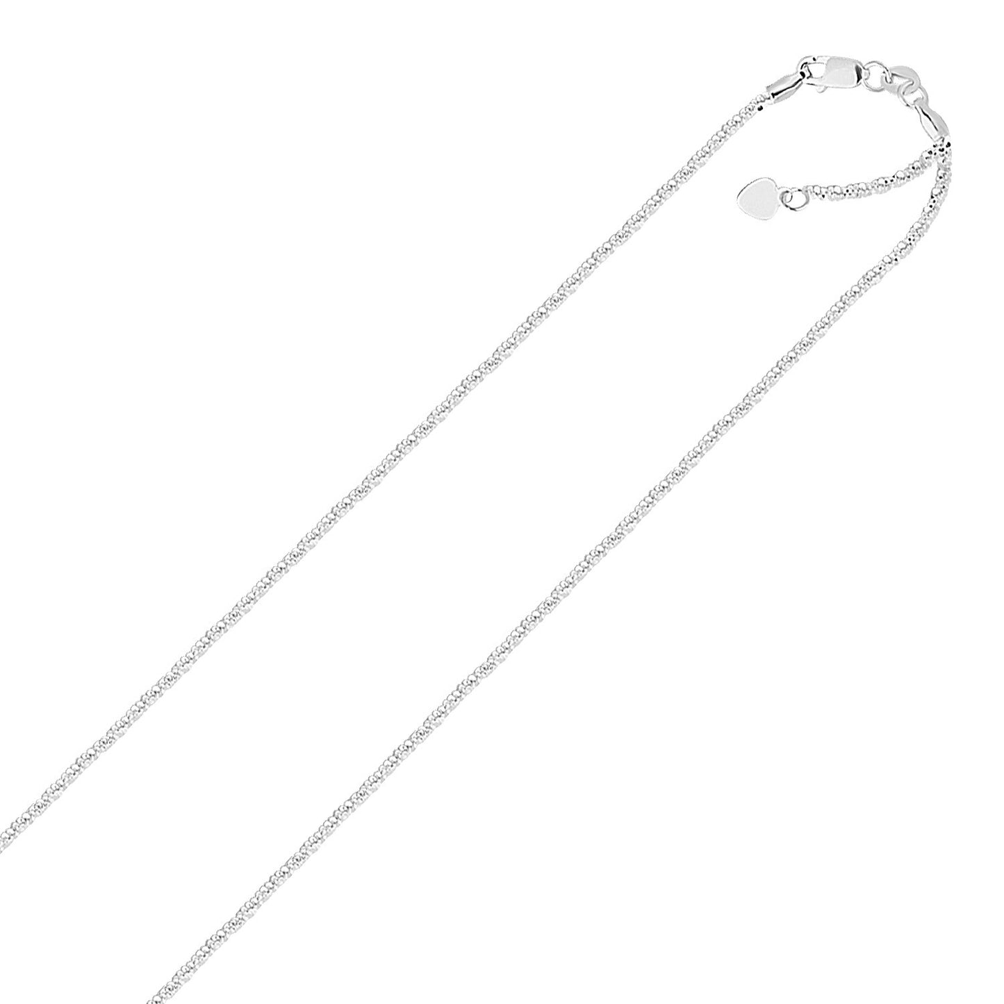 14k White Gold Adjustable Sparkle Chain (1.20 mm)