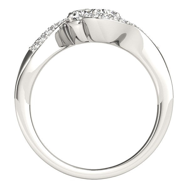 14k White Gold Curved Band Style Two Diamond Ring (5/8 cttw)