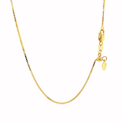 14k Yellow Gold Adjustable Box Chain (0.85 mm)