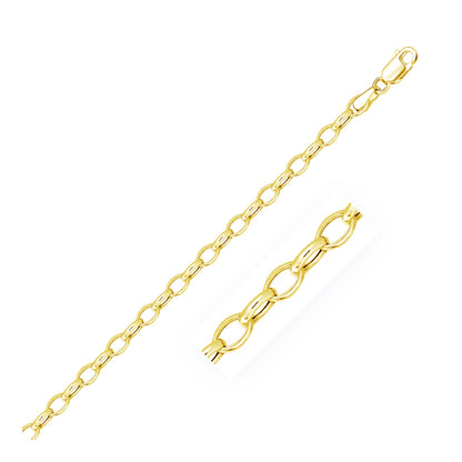 14k Yellow Gold Oval Rolo Bracelet  (4.60 mm)