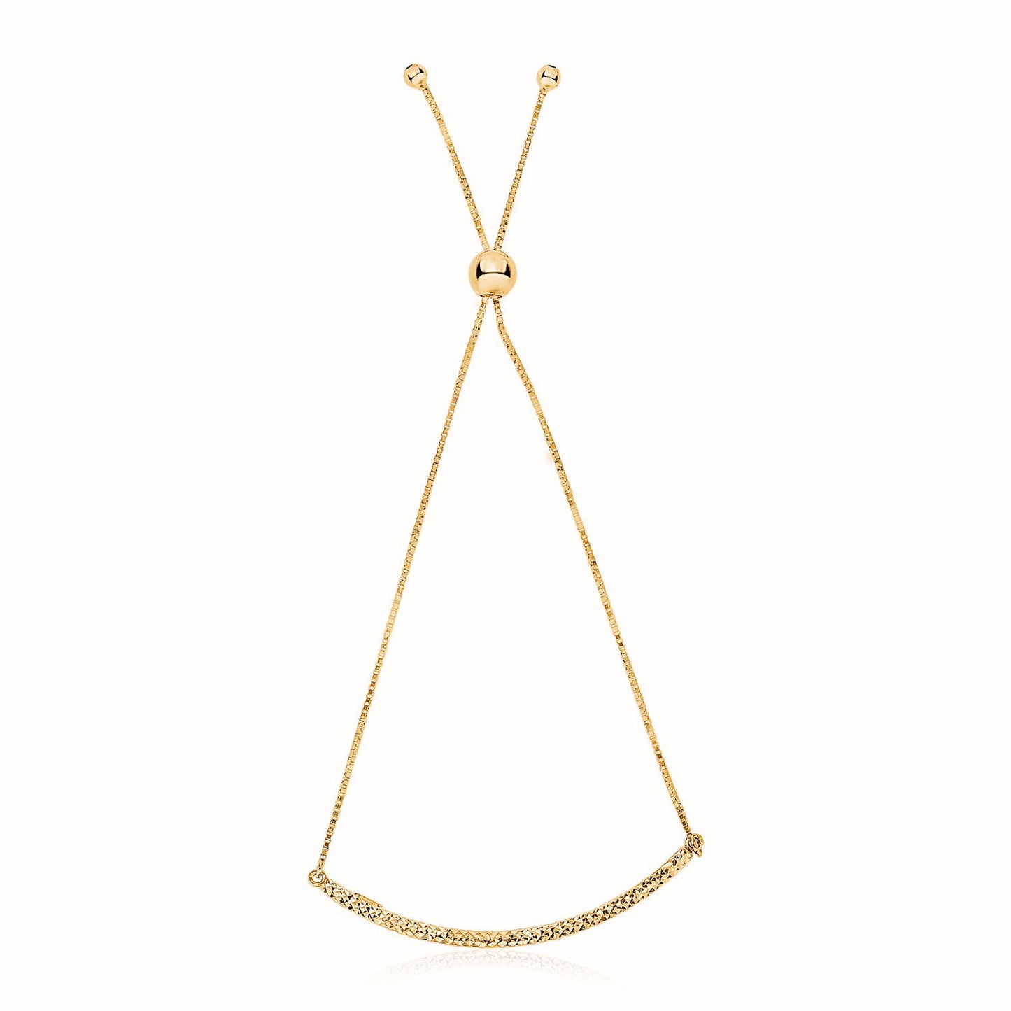 14k Yellow Gold Chain Bar Lariat Style Bracelet (1.00 mm)