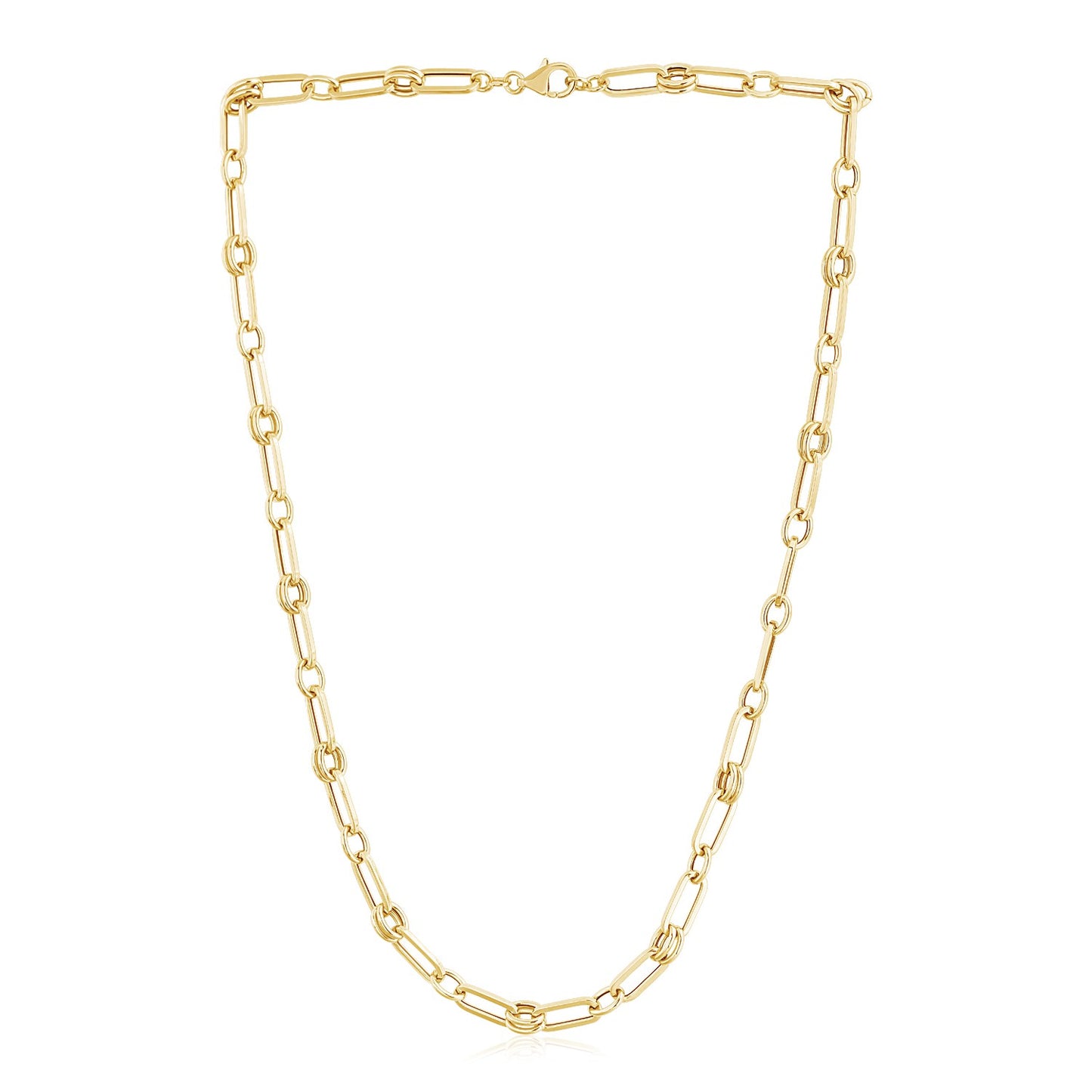 14k Yellow Gold High Polish Paperclip Rondel Link Chain (5.60 mm)