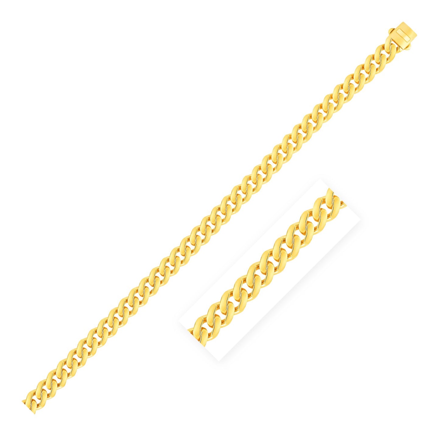 14k Yellow Gold Polished Miami Cuban Chain Bracelet (6.50 mm)