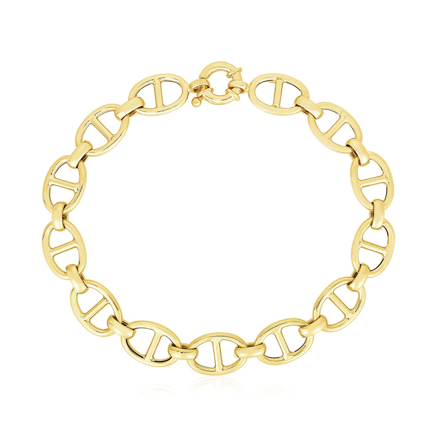 14k Yellow Gold High Polish Mariner Link Bracelet  (8.80 mm)