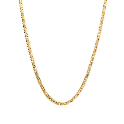 14k Yellow Gold Classic Solid Miami Cuban Chain (3.20 mm)