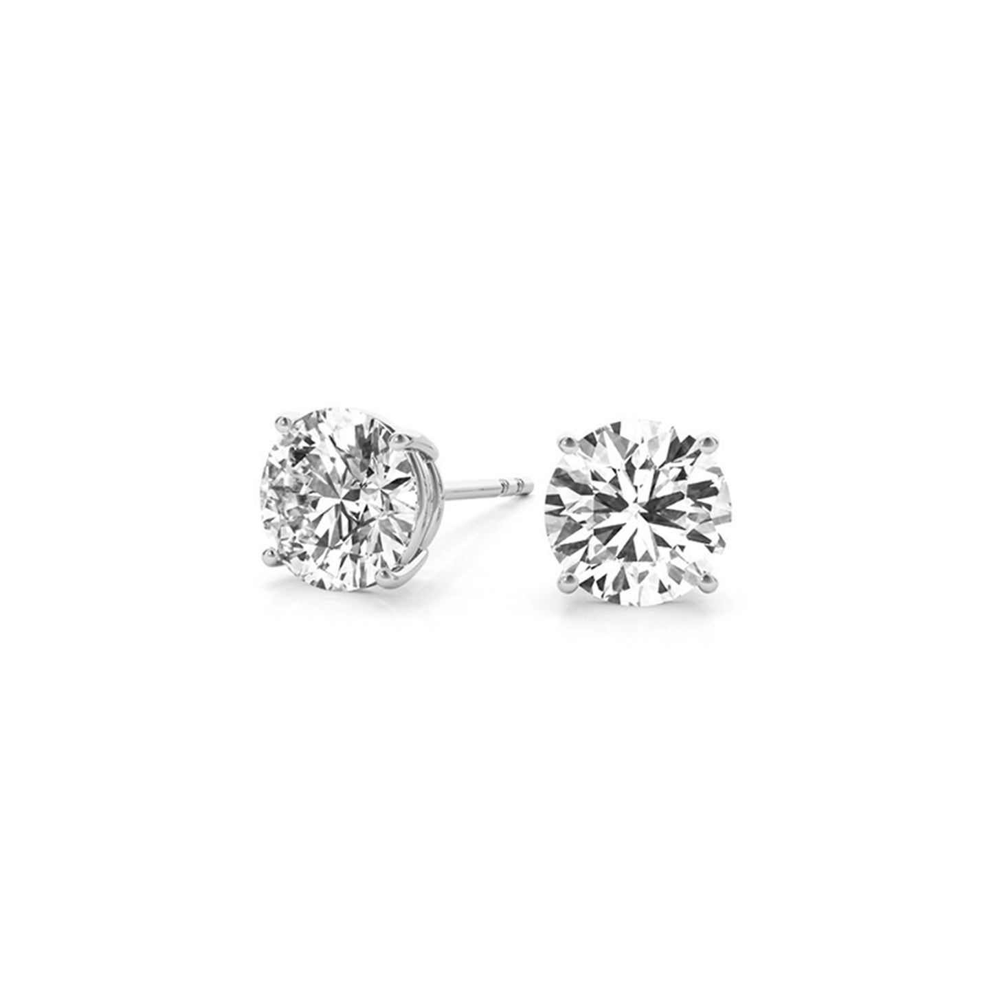 4 cttw Certified IGI Lab Grown Round Diamond Stud Earrings 14k White Gold(G/VS2)