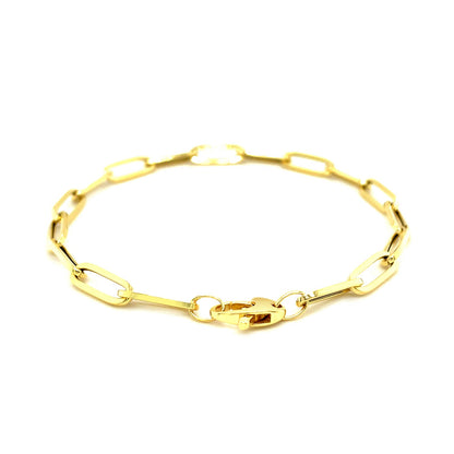 14K Yellow Gold Bold Paperclip Chain Bracelet (4.20 mm)