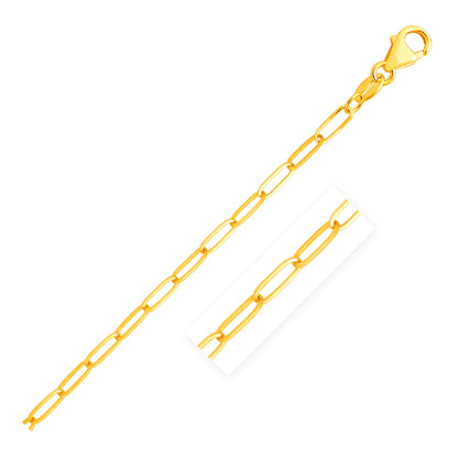 14K Yellow Gold Paperclip Chain (4.0mm) (4.00 mm)