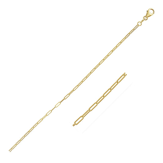 14K Yellow Gold Fine Paperclip Chain (1.50 mm)