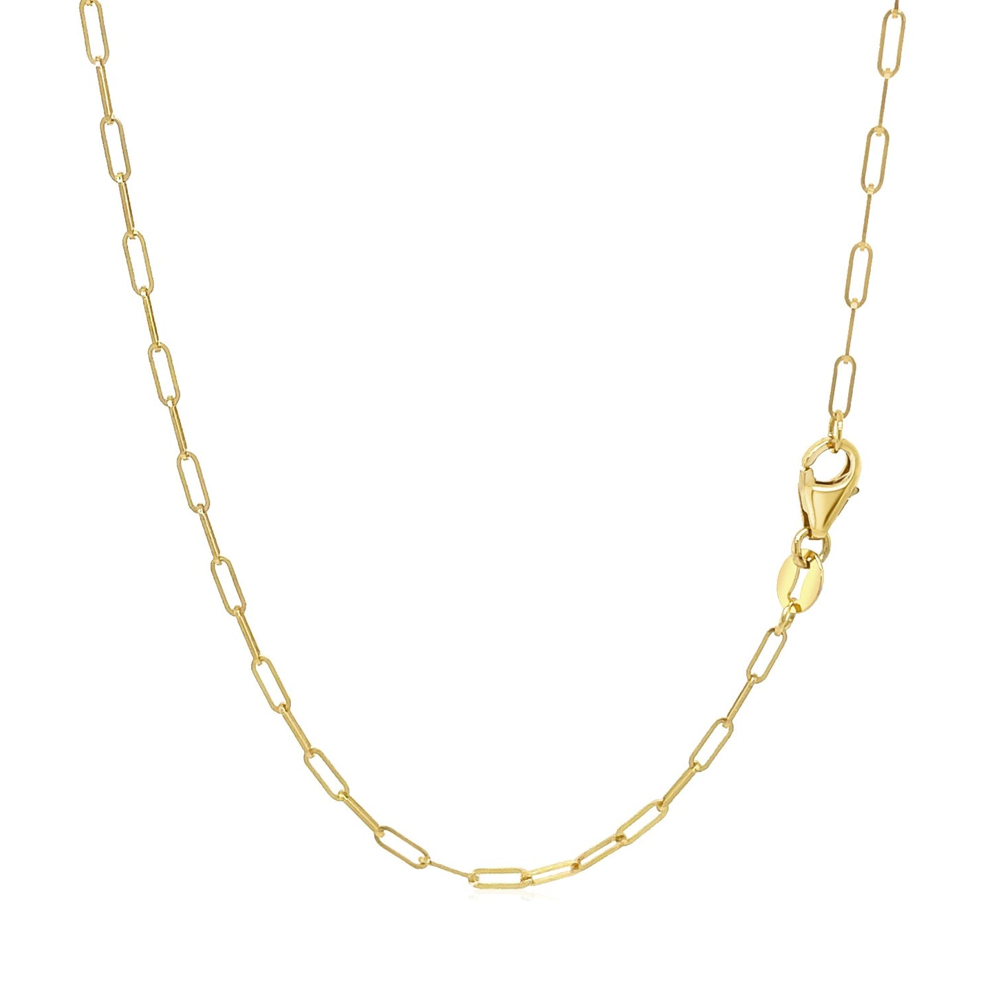 14K Yellow Gold Fine Paperclip Chain (1.50 mm)