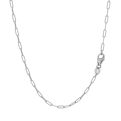 18K White Gold Fine Paperclip Chain (1.50 mm)