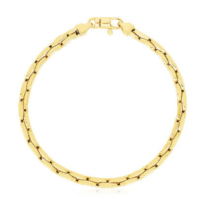 14k Yellow Gold High Polish Compressed Cable Link Bracelet (4.50 mm)