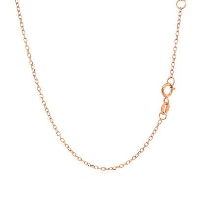 14k Rose Gold 17 inch Necklace with Round White Topaz