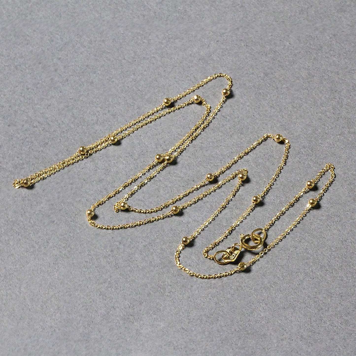 Bead Links Saturn Chain in 14k Yellow Gold (1.80 mm)