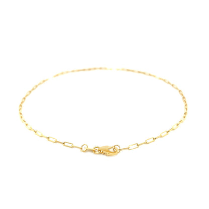 14K Yellow Gold Fine Paperclip Anklet (1.5mm)