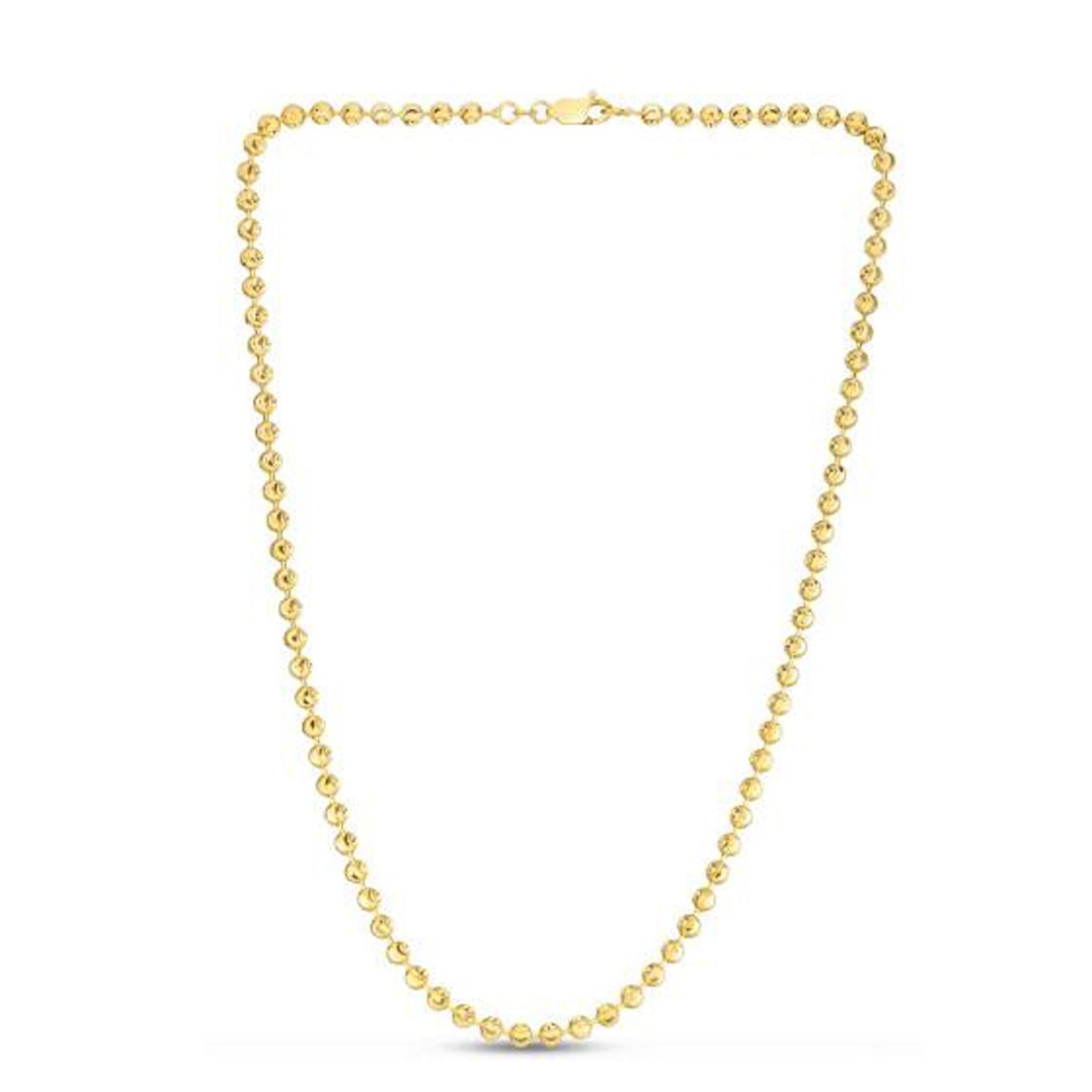 Moon Cut Bead Chain in 14k Yellow Gold (4.00 mm)