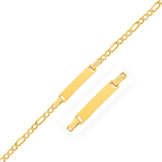 14k Yellow Gold Figaro Link Childrens ID Bracelet (3.30 mm)