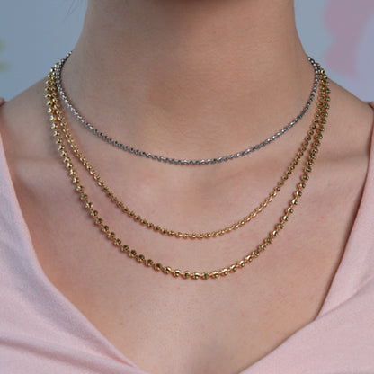 Moon Cut Bead Chain in 14k Yellow Gold (2.50 mm)