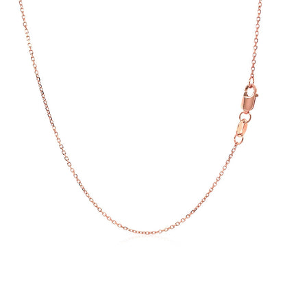 Diamond Cut Cable Link Chain in Rose Gold (0.87 mm)