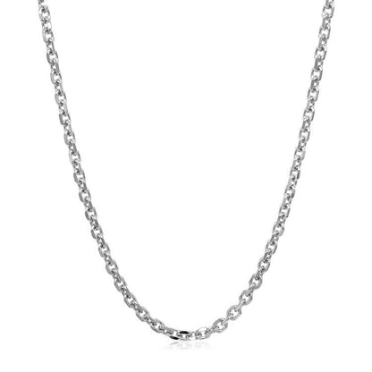 14k White Gold Diamond Cut Cable Link Chain (2.60 mm)