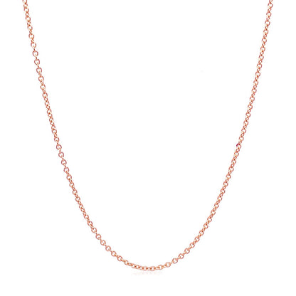 14k Rose Gold Round Cable Link Chain (1.25 mm)