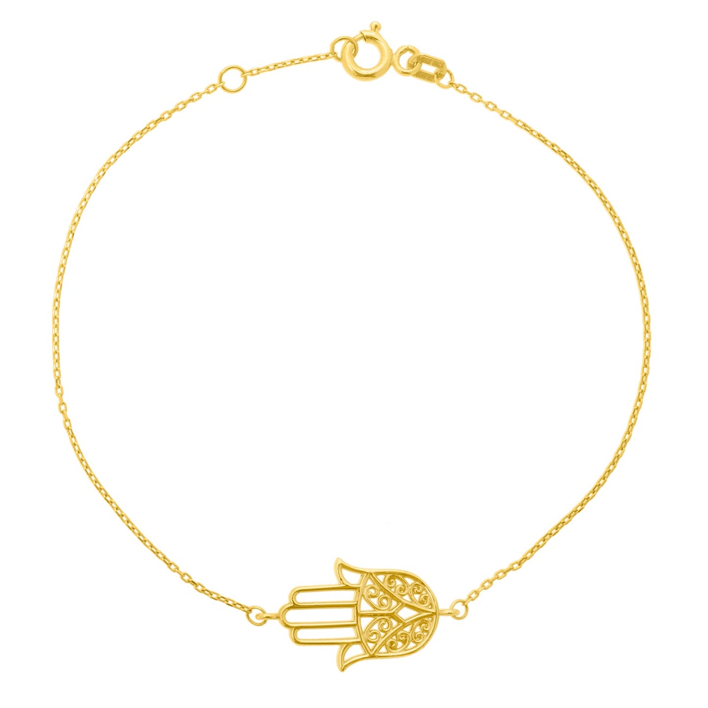 14k Yellow Gold Hamsa Bracelet