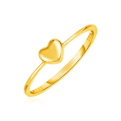 14k Yellow Gold Ring with Puffed Heart(1.40 mm)