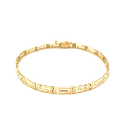 14k Yellow Gold Greek Fret Design Fancy Bracelet (3.30 mm)