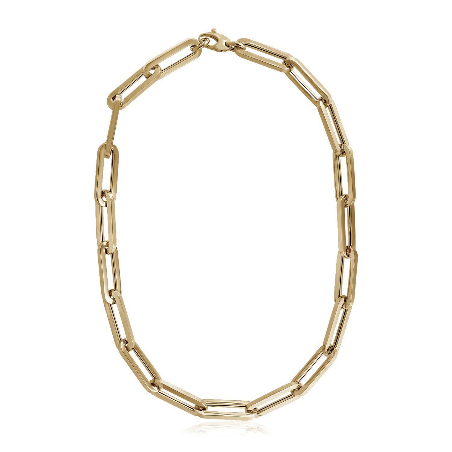 14k Yellow Gold Extra Wide Paperclip Chain Necklace