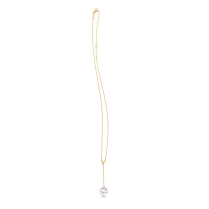 14k Yellow Gold Tesoro Pearl Lariat Necklace