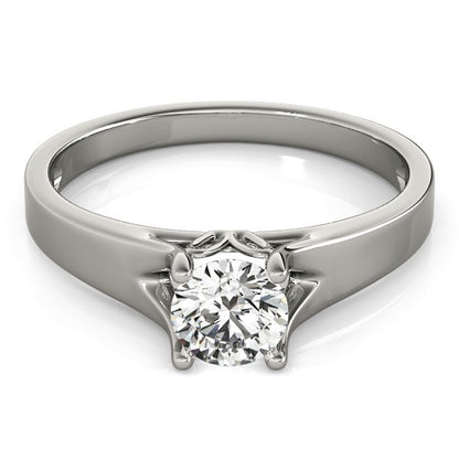 14k White Gold Prong Set Style Solitaire Diamond Engagement Ring (1/2 cttw)