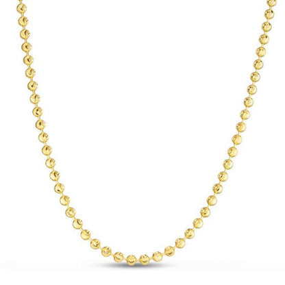 Moon Cut Bead Chain in 14k Yellow Gold (3.00 mm)