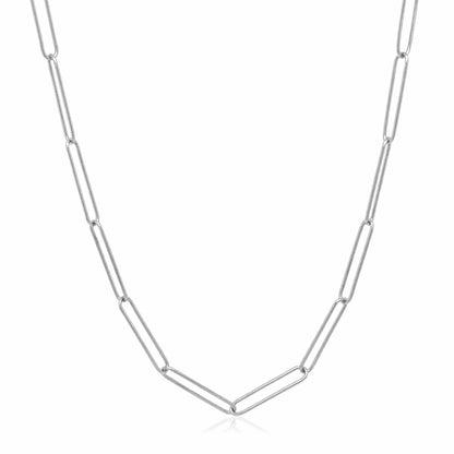 14k White Gold Wire Paperclip Chain (2.7 mm)