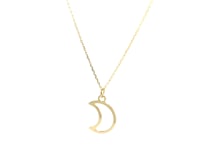 14k Yellow Gold Necklace with Moon