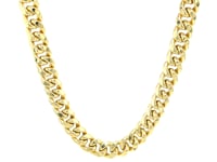 7.25mm 10k Yellow Gold Semi Solid Miami Cuban Chain