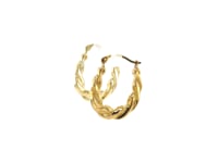 10k Yellow Gold Oval Twist Hoop Earrings