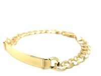 14k Yellow Gold 8 1/2 inch Mens Curb Chain ID Bracelet (8.30 mm)