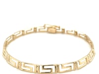 14k Yellow Gold Fancy Greek Key Motif Bracelet (6.35 mm)